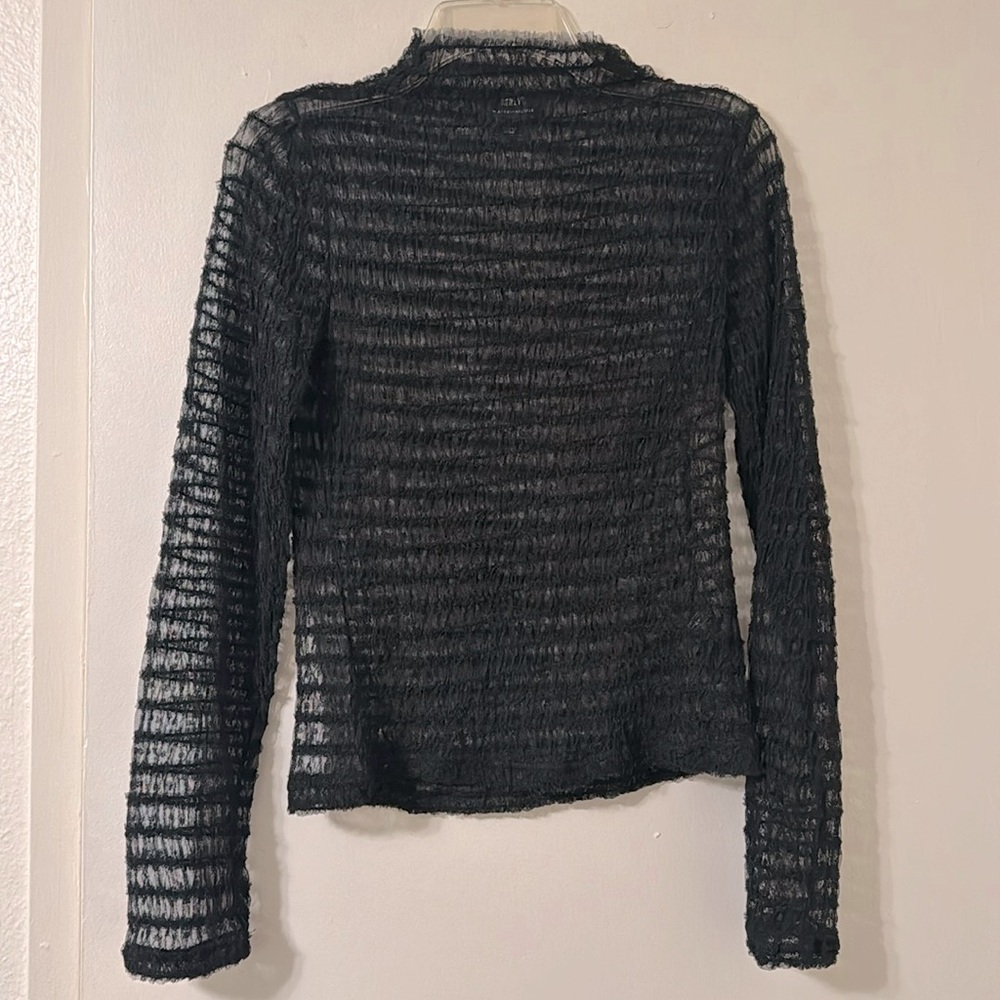 Anthropologie black see through top size small